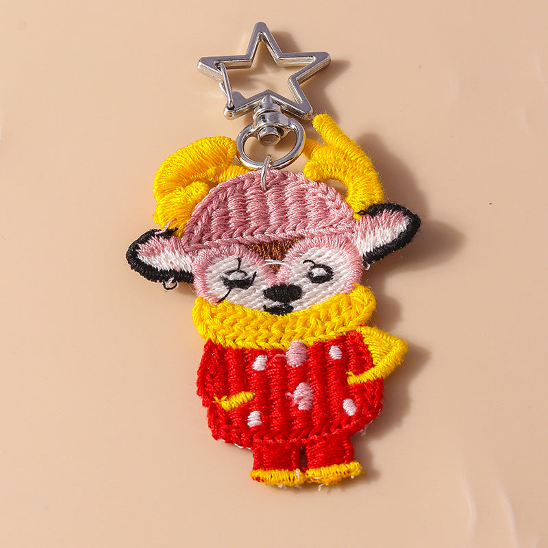 Wholesale Knitted Christmas Snowman Santa Claus Keychain